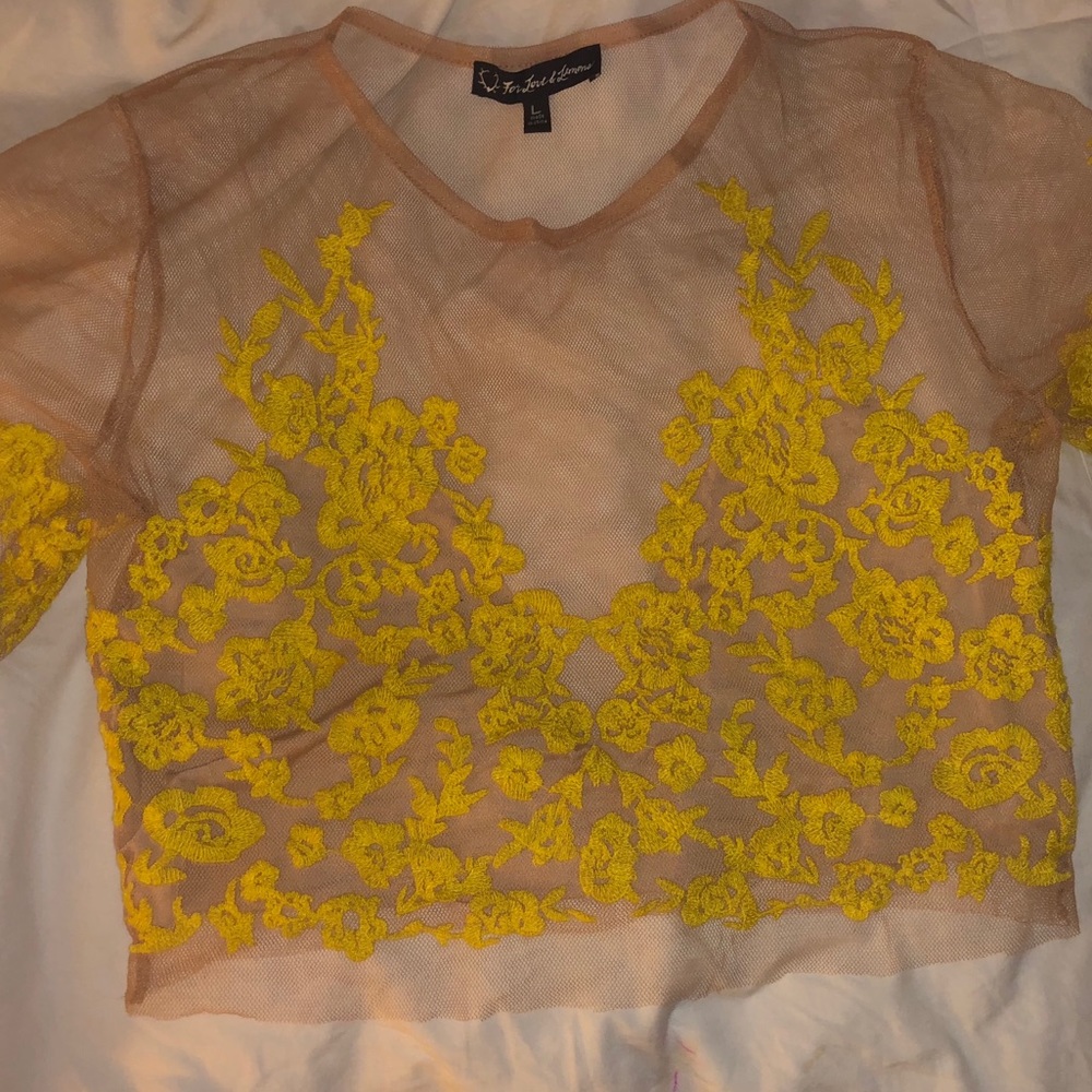 Mesh Floral Crop Top